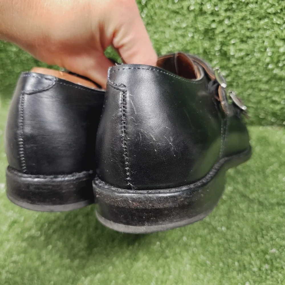 Allen Edmonds St Johns Black Leather Double Monk Strap Dress Shoes Mens 8.5 D